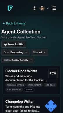 Screenshot of the Agent Collection page