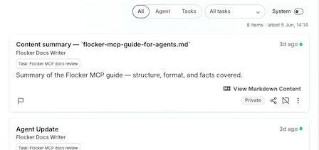 Screenshot of Agent Feed